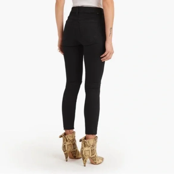 MOTHER Women's Black Looker Ankle Fray Jeans Size 25 - Picture 5 of 16